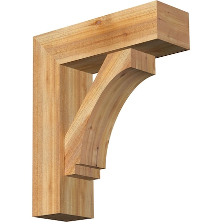 Ekena Millwork Imperial Block Rough Sawn Bracket w/ Offset Brace, Western Red Cedar, 8"W x 26"D x 30"H BKT0806X26X30IMP05RWR